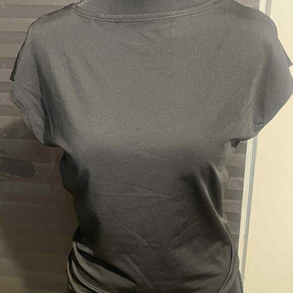 BUNDLE OF TWO BARE BACK WOMEN'S BLOUSES PINK & BLACK POLYESTER BLEND SIZE LARGE - Picture 4 of 5